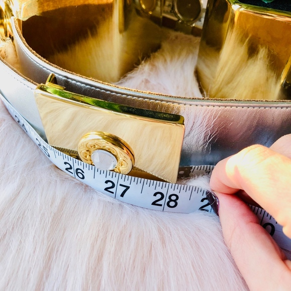 BB Simon Silver Leather Belt with Gold Accents main image 6